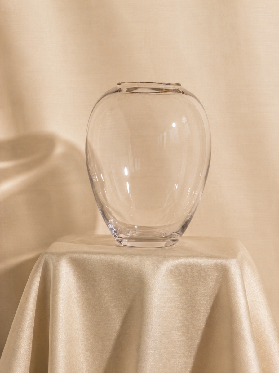 Vaso em Vidro com Fio Dourado