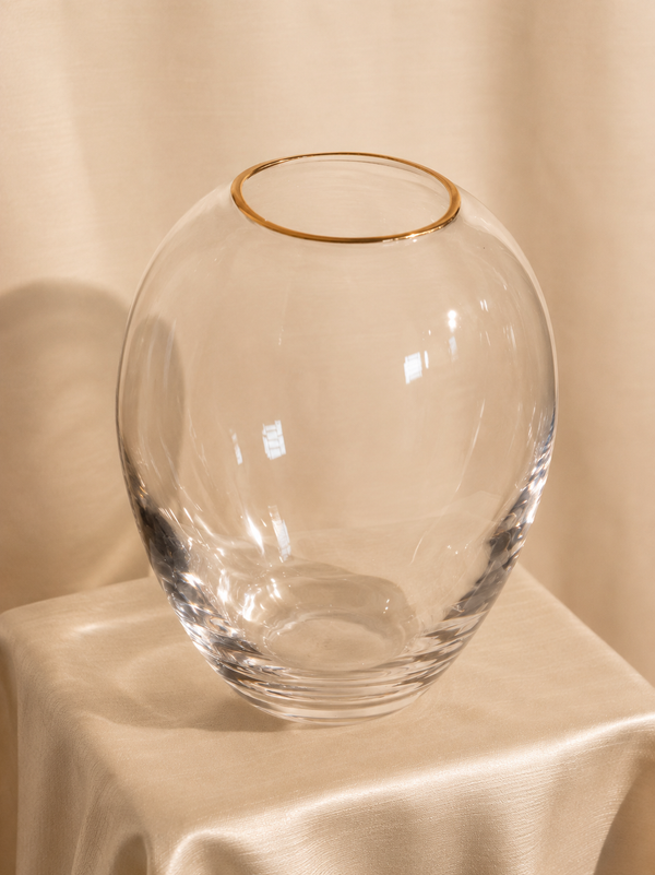 Vaso em Vidro com Fio Dourado