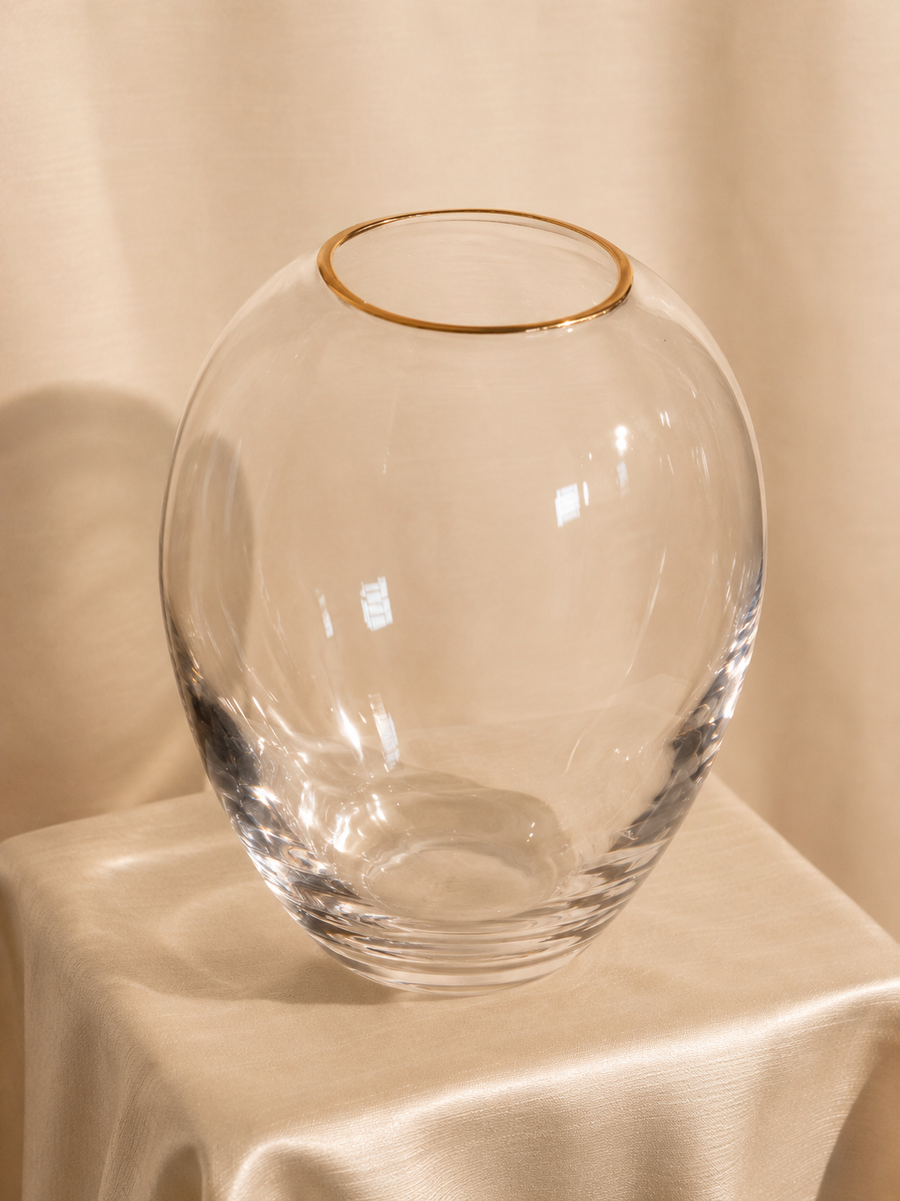 Vaso em Vidro com Fio Dourado