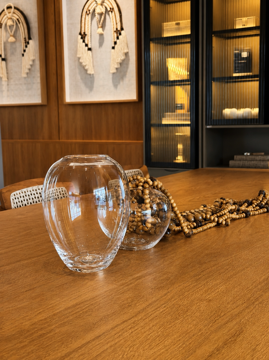 Vaso em Vidro com Fio Dourado